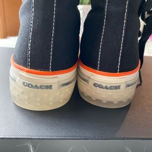 high top button up sneaker coach